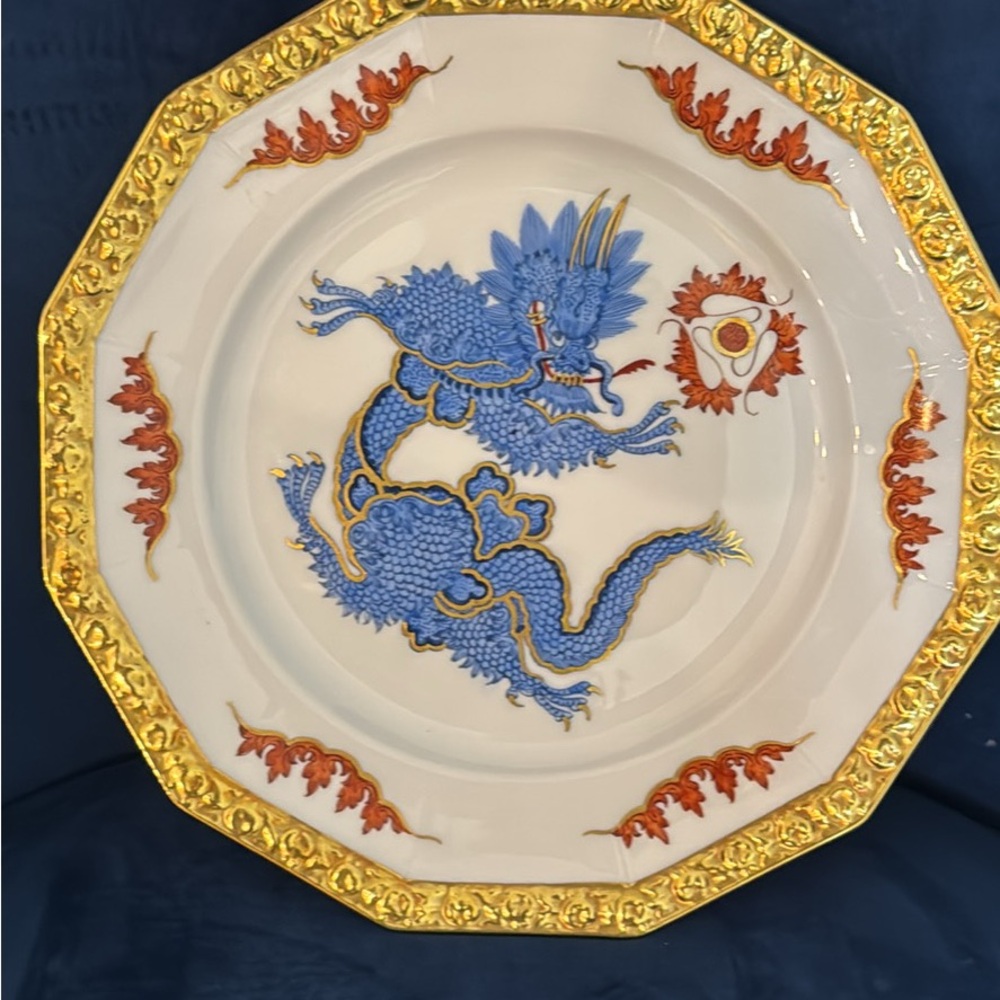 Rosenthal Blue and Gold Dragon Plate